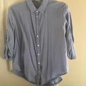 Cute Periwinkle Button-Up Blouse